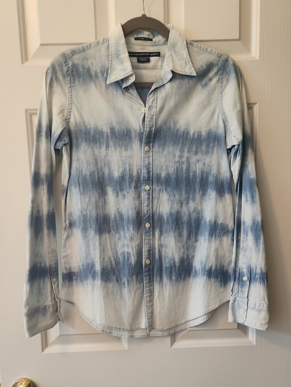 Ralph Lauren Sport Blue Label Tie-dye Light Blue Button-Up Shirt